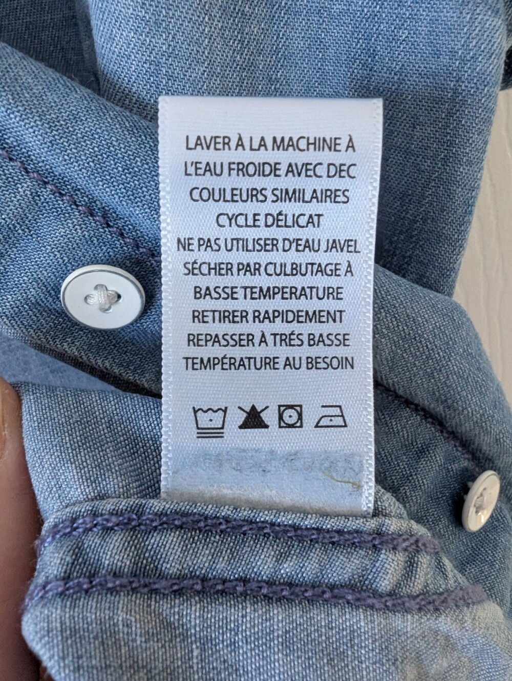 Light Wash Denim Button-Up Shirt - Picture 5 of 5